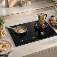 Cuisinière à induction électrique GPL domestique avec option batterie, contrôle tactile microcristallin, économie d'énergie, encastrable, cuisinière à gaz