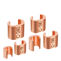Connecteur de mise à la terre en forme de C en cuivre C-60 40-60mm² non isolé pour fils et bornes de connexion