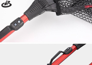 Épuisette de pêche pliable avec poignée télescopique pliable en aluminium maille durable avec revêtement en caoutchouc - Product Image 6