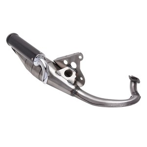 Tubo de Escape para Motocicleta/Scooter Yamaha JOG 50, Sección Completa con Contrapresión, Color Plata/Negro - Product Image 1