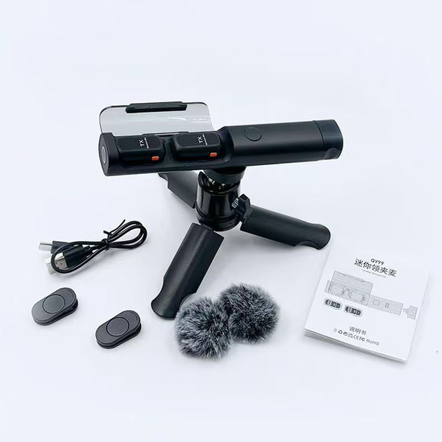 lavalier wireless microphone for camera professional lapel microphone with noise canceling charging box for video recording