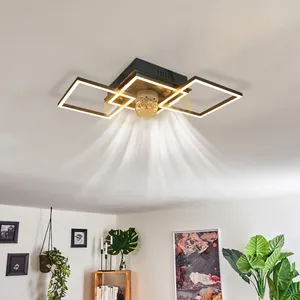 พัดลมติดเพดาน,ไฟ LED ทรงสี่เหลี่ยมสำหรับห้องนั่งเล่นห้องนอนร้านอาหารแบบบูรณาการพัดลมไอน้ำเรียบง่ายทันสมัยพร้อมไฟ LED