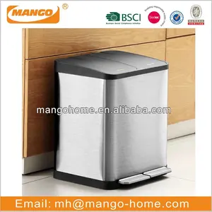 Tempat Sampah Rumah Tangga, Tempat Sampah Persegi Panjang Stainless Steel dengan Pedal Kaki