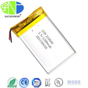 Batería <span class=keywords><strong>de</strong></span> Polímero <span class=keywords><strong>de</strong></span> Iones <span class=keywords><strong>de</strong></span> Litio <span class=keywords><strong>de</strong></span> Estado Sólido Recargable Personalizada <span class=keywords><strong>de</strong></span> 3.7V 1200mAh 103040 103232 para Reloj Inteligente y Cerradura Inteligente - Product Image 5