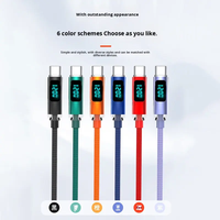 Câble de charge rapide Type-C 120W avec affichage numérique, tressé en nylon, moniteur de puissance en temps réel pour iPhone 15/16, Android, ordinateur portable