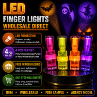 Lampu Proyeksi Jari Halloween Grosir, Cincin LED Menyala, Souvenir Pesta, Trick Treat Anak, Proyeksi Kustom