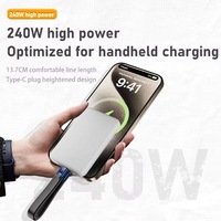 Nuevo cable de datos ultracorto USB4 4K FPC de carga rápida de 40Gbps 5A 240W USB C a tipo C macho hembra chaqueta de PVC Cable de blindaje trenzado
