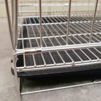 Premium Massiver Edelstahl Faltbarer Langlebiger Kleiner/Großer Hundekäfig & Katzenkäfig Haustier-Transportbox
