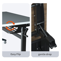 Table de bureau réglable en hauteur manuelle, 120 kg, acier au carbone, Timotion, avec manivelle, bureau assis-debout réglable en hauteur avec plateau