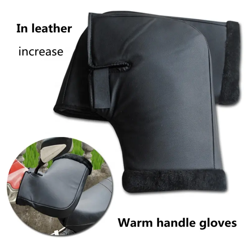 Winter Cartoon PU leather Waterproof Electric Motorcycle Handlebar warm Gloves Motorbike Handle cover
