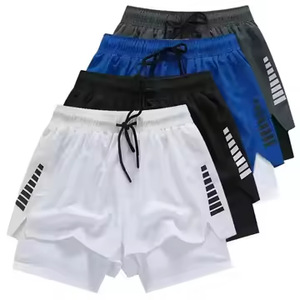 Pantalones Cortos Deportivos de Cintura Alta para Hombre LEIJIAER, Transpirables, para Correr, con Bolsillos, de Tejido de Punto, Tipo Bermuda, Disponibles para OEM - Product Image 2