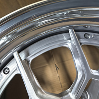 Jantes forgées 3 pièces 5x114.3 de 22 à 28 pouces, finition argent brossé avec lèvre polie pour voitures de course Drag Racing Ford Nissan Lexus LC IS Nissan
