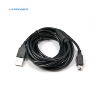 Mini USB de 3m para el cable de carga del controlador PS3 con anillo magnético para el cable del cargador USB del controlador inalámbrico PS3