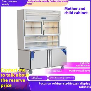 Consola de <span class=keywords><strong>congelador</strong></span> de exhibición de cocina de acero inoxidable <span class=keywords><strong>Vertical</strong></span> de uso comercial Refrigeración integrada Gabinete de congelación Refrigeración por aire - Product Image 2