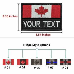Écussons personnalisés du drapeau canadien, brodés, tactiques, de moralisation, avec nom de héros, emblèmes nationaux, pour sacs à dos de voyage - Product Image 2