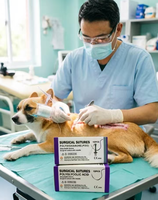 Fils de soie tressés, sutures vétérinaires PDO PDS à coupe inversée, soins professionnels pour animaux de compagnie, revêtement PGA, PGLA 910, nylon PDS