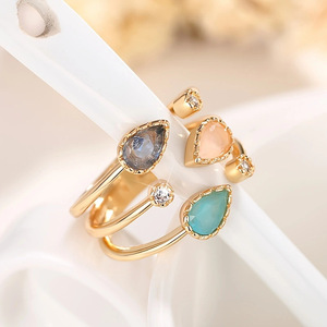 Elegante Anello Aperto Irregolare con Design a Goccia d'Acqua, Stile Regale, Gioiello da Donna alla Moda per Uso Quotidiano, Regalo Chic - Product Image 5