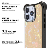 Étui de téléphone de luxe en acétate Aikusu, étui de téléphone portable en TPU pour iPhone 16 15 14 13 Pro Max