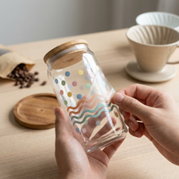 Prêt à expédier – Transferts UV DTF 3D pour gobelets, autocollants imperméables à frotter, pour verres Libbey 16oz, motifs Pastel Dot Wave UV DTF