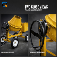 Bétonnière diesel 350L compacte et portable, facile à utiliser, équipement de mélange de ciment pour les espaces restreints