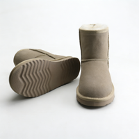 Bottes de neige en gros ODM/OEM pour femmes, chaussures d'hiver chaudes avec doublure en fourrure de cuir de vache de haute qualité et double face en peau de mouton