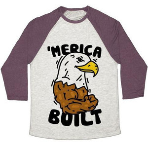 Camiseta de béisbol unisex de mezcla triple 'Merica Built' - Product Image 4