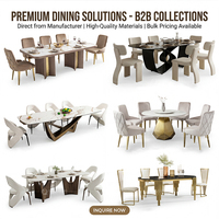 QIANCHENG, fournisseur chinois de meubles de luxe pour la maison, table de salle à manger avec chaises, plateau en marbre artificiel blanc