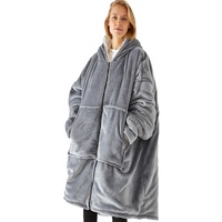 Sweat-shirt-couverture Sherpa surdimensionné, épais et chaud, avec fermeture éclair sur la poitrine, idéal pour la maison
