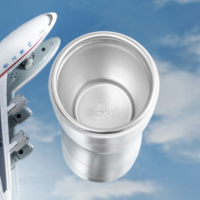 Mug isotherme en acier inoxydable de 350 ml en forme de moteur d'avion, idéal comme cadeau d'entreprise