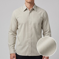 Kemeja Pinstripe 100% Katun Premium dengan Pola Garis Vertikal, Regular Fit, Satu Saku, Kemeja Pria Smart Casual untuk Kantor