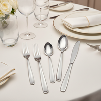 Ensemble de table à manger raffiné en acier inoxydable brillant, vaisselle occidentale en métal, finition miroir + PVD or, style minimaliste, écologique