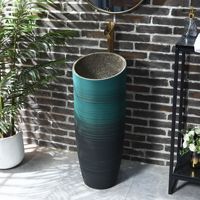 Wastafel Porselen Lotus Tradisional Bentuk Tidak Beraturan, Wastafel Berdiri di Lantai, Wastafel Kamar Mandi Berdiri Sendiri