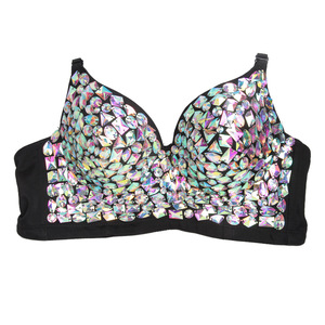 Giant Tripod Axe Rhinestone Strapless Top Xs S M L XL Acetate Fiber <b>Performance</b> <b>Wear</b> - Product Image 3