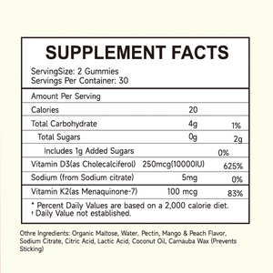 วิตามินดี3 เค2 แบบกัมมี่ <span class=keywords><strong>ช่วย</strong></span>เพิ่มการดูดซึมแคลเซียม แคลเซียมเข้าสู่กระดูกโดยตรงและ<span class=keywords><strong>ช่วย</strong></span>บำรุงสุขภาพฟัน - Product Image 2