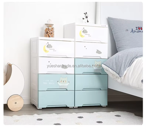 Commode de rangement à 5 tiroirs pour bébé, motif dessin animé, organisateur de placard pour la maison, chambre à coucher, tiroirs de rangement en PP pour enfants, filles - Product Image 4