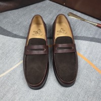 Nouveaux Mocassins Penny pour Hommes 2026 en Daim et Cuir Véritable, Chaussures à Enfiler pour Tenue Décontractée ou Professionnelle, Semelle Légère, Mocassins en Daim pour le Week-end
