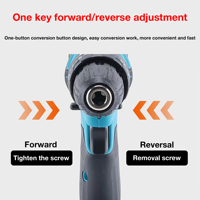 Perceuse électrique 21V Tournevis Outil Set Impact Réparation sans fil Vitesse variable Mandrin sans clé OEM Fourniture de lithium personnalisable