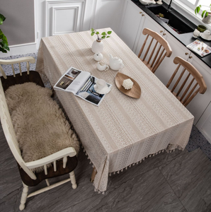 <span class=keywords><strong>Mantel</strong></span> de Lujo Decorativo <span class=keywords><strong>para</strong></span> <span class=keywords><strong>Mesa</strong></span> de Comedor, Oficina o Hogar, de Encaje de Algodón Crochet, Color Blanco Beige, Venta al por Mayor - Product Image 3