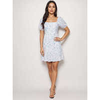 Robe courte en viscose à carreaux pour femme, manches bouffantes, décontractée, à porter au quotidien, élégante, respirante, de haute qualité