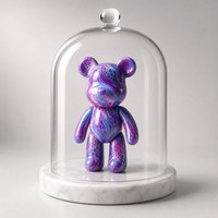 Kit de Statue d'Ours Fluide DIY avec Peinture Acrylique Colorée, Facile à Verser, Décoration Artisanale en Gros
