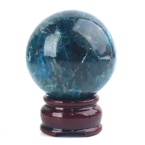 Chuse Natural gemstone polished blue apatite sphere crystal ball