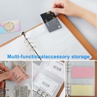 Pochettes de classement A5 à 6 trous, mini enveloppes en PVC avec fermeture éclair pour carnets à 6 anneaux, sacs à feuilles mobiles