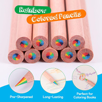 Crayons de couleur personnalisés 4 en 1 Crayons de couleur à dessin multicolores Crayon arc-en-ciel de haute qualité