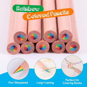 Crayons de couleur personnalisés 4 <span class=keywords><strong>en</strong></span> 1 Crayons de couleur à dessin multicolores Crayon arc-<span class=keywords><strong>en</strong></span>-ciel de <span class=keywords><strong>haute</strong></span> qualité - Product Image 3