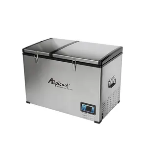 Refrigerators Alpicool LG Compressor Durable Caravan Fridge Freezer Camping Refrigerators 12V Car Cooler Big Capacity Frisge For Car Home Use