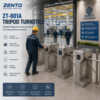 Tornello a tre bracci Zento ZT-801A in acciaio inox 304, cancello di controllo accessi pedonale bidirezionale completamente automatico 30/min, IP54