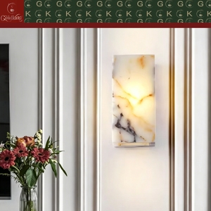 Lámpara de Pared Vertical de Mármol Natural Calacatta <span class=keywords><strong>Viola</strong></span>, Iluminación Interior Moderna de Lujo GOLDKING, OEM ODM - Product Image 6