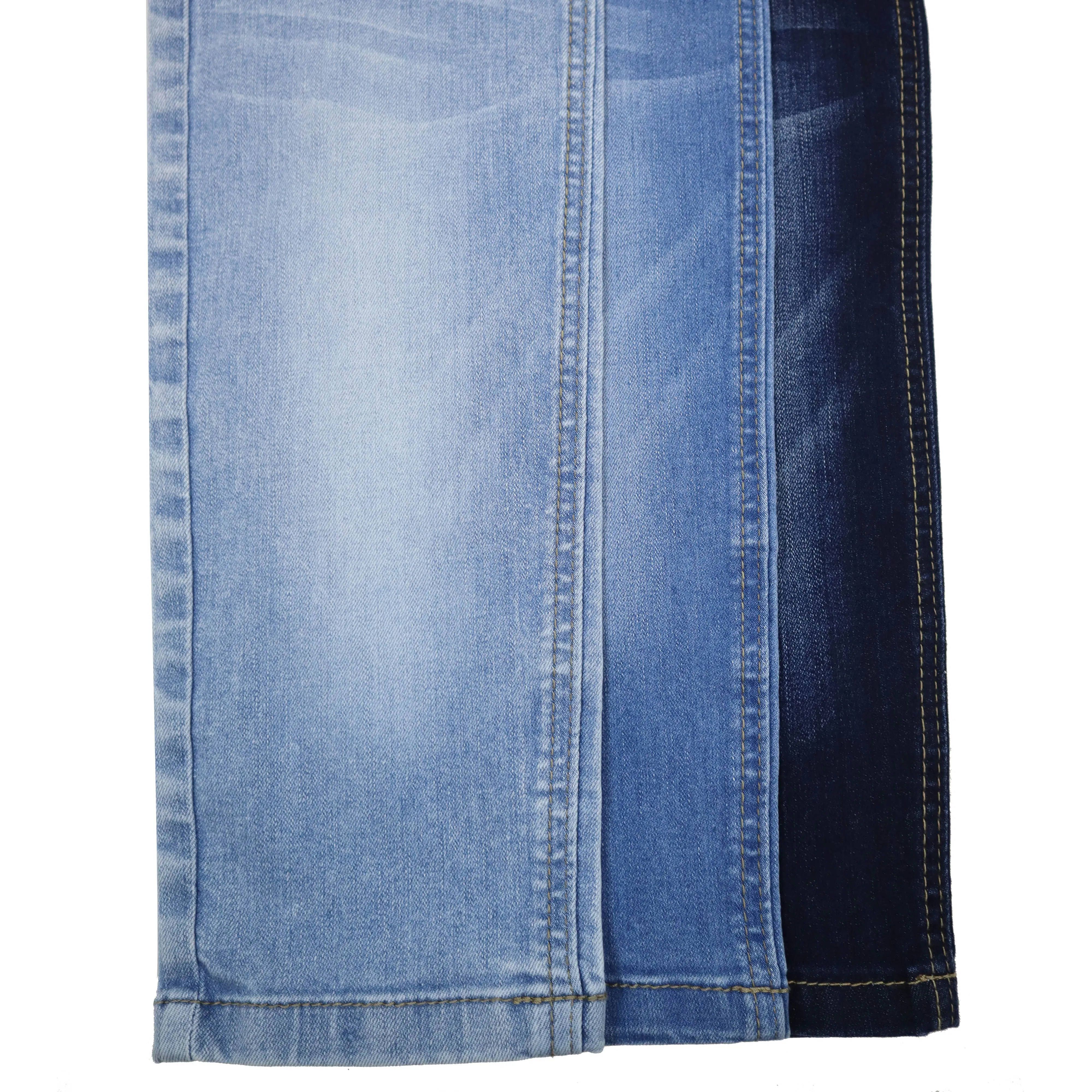 CF-RL823 69% coton 21% repreve polyester 8% rayonne 2% lycra spandex tissage spécial doux coton Stretch Denim tissu Jeans matériaux