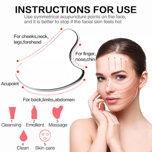 กัวซาบอร์ดสแตนเลสรูปหัวใจมีดนวดหน้าเครื่องมือเสริมความงามสำหรับตา - Product Image 2