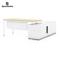 Bureau de direction de luxe SpaceUnitedLuxury, design en forme de L avec texture en relief, bureau de superviseur confortable